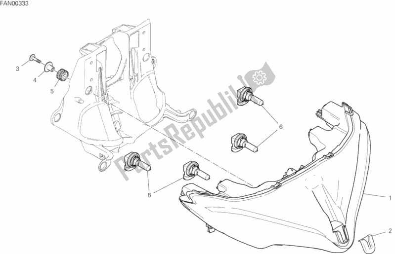 Todas las partes para Faro de Ducati Multistrada 1260 ABS Brasil 2019